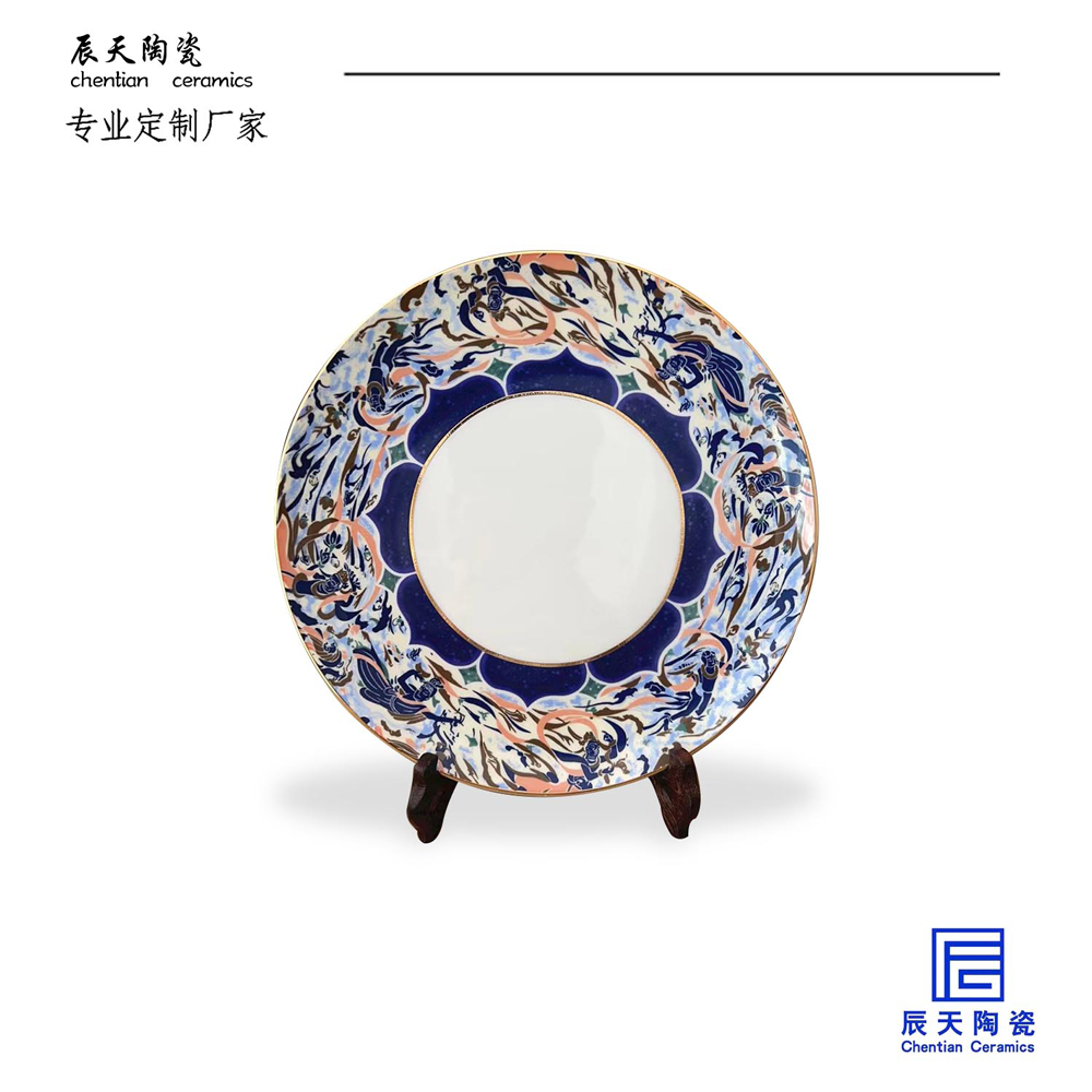 <b>客户定制 彩绘仿敦煌飞天舞女陶瓷纪念盘</b>